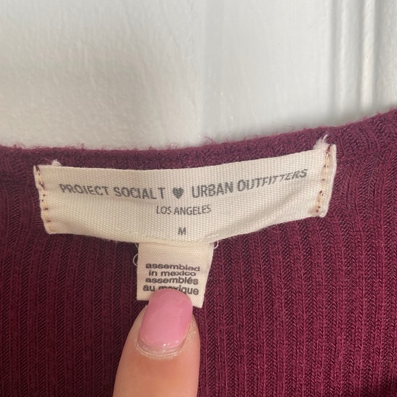 Long sleeve tie front top - Picture 2 of 3